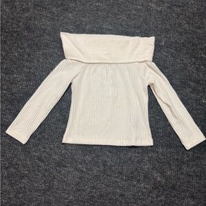 Old Navy Cream Off-the-Shoulder Ribbed Sweater